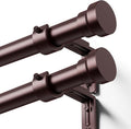 YaFex Curtain Rods 2 Pack 32-84 Inch, Heavy Duty 1 Inch Curtain Rod, Bronze by YaFex