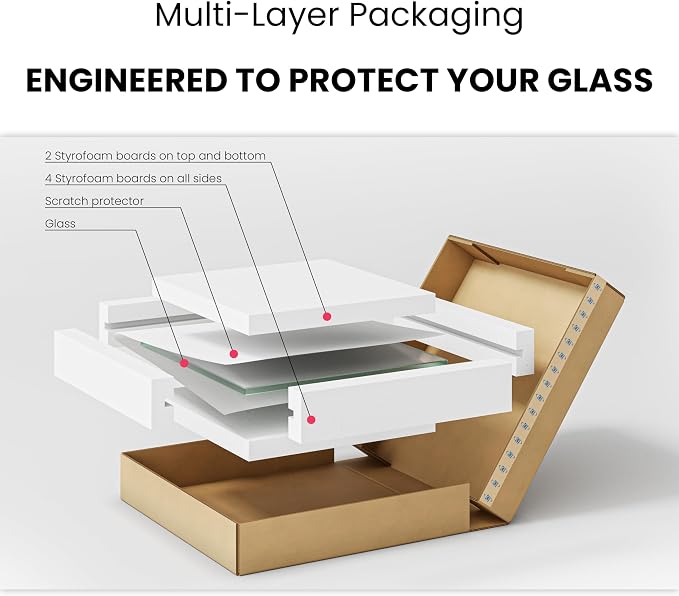 Dulles Glass 42 inch Square Glass Table Top - Image 9