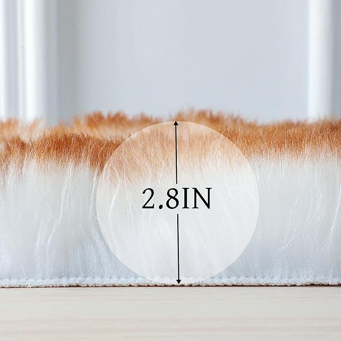 linmopm Faux Fur Rug Sheepskin Shag Fluffy Fuzzy 2x6 ft Runner Rugs - Image 2