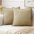 MIULEE Pack of 2 Couch Throw Pillow Covers 20x20 Inch Beige Farmhouse by MIULEE