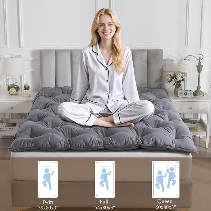SHOUREN Japanese Futon Mattress Floor Mattress 3" Tatami Mat, Shredded Memory - Image 3