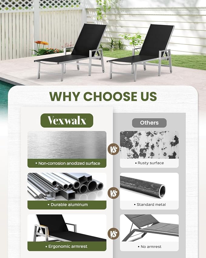 Patio Chaise Lounge Chair Outdoor - Image 7