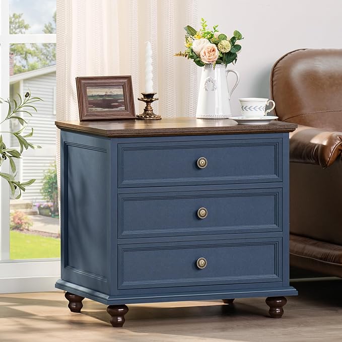 Joaxswe 24" Wide Farmhouse Night Stand, Large End Table by Joaxswe