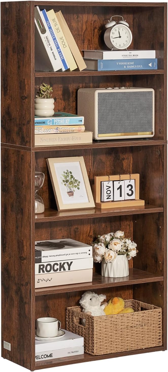 VEVOR 5 Tiers Narrow Bookshelf, 53 in Wooden Open Bookcase - Image 9