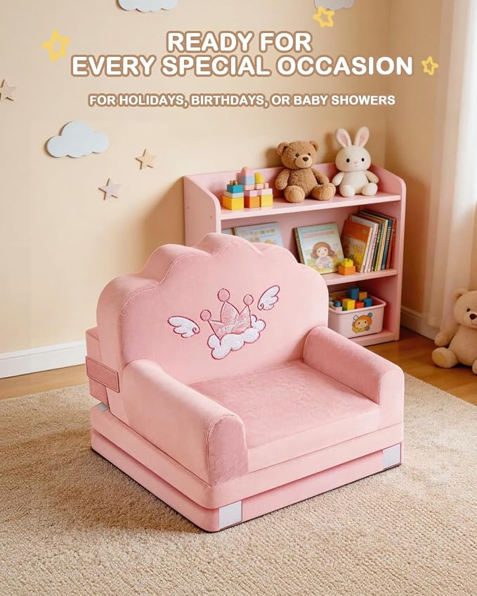 Toddler Chair and Kids Couch, 2-in-1 Fold Mini Sofa & Lounger Comfy, Reinforce - Image 7