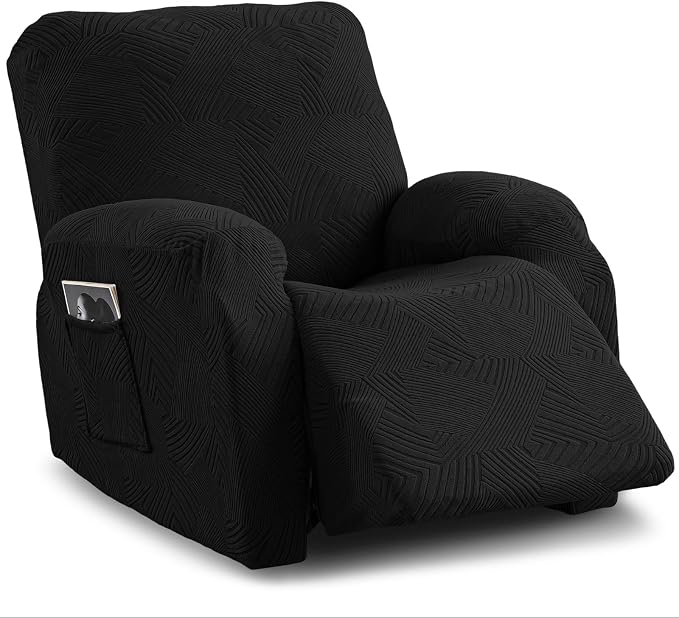 Recliner Chair Covers, 4-Piece Stretch Geometric Strokes Jacquard Reclining by Unknown