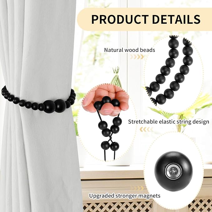 Magnetic Curtain Tiebacks, 2 Pack Curtain Holdbacks - Image 5