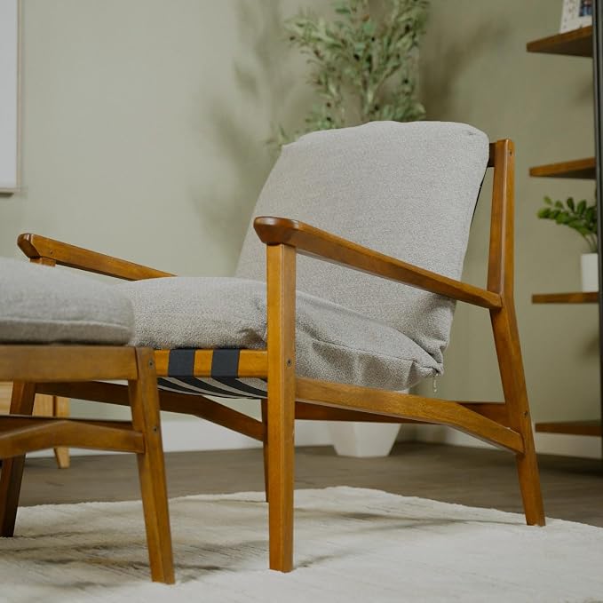 Grain Wood Furniture Solid Wood Mid Century Lounge Chair - Image 3