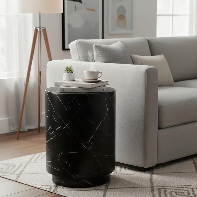 LeisureMod 14” Wide Round Side Table in Fiberstone - Image 2