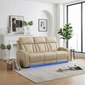 Power Recliner Sofa with LED Lights, Leather Power Reclining Sofa, Living Room by Unknown