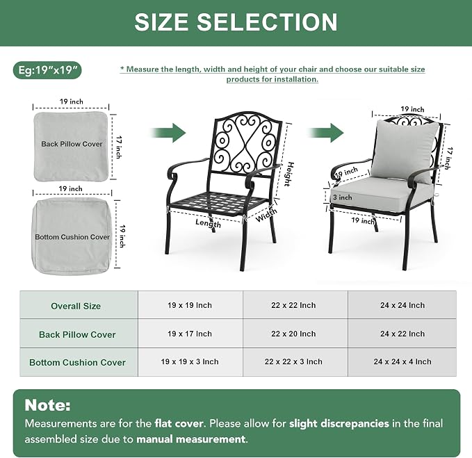 Summsun Patio Cushions for Outdoor Furniture, Faux Linen Water Resistant - Image 7
