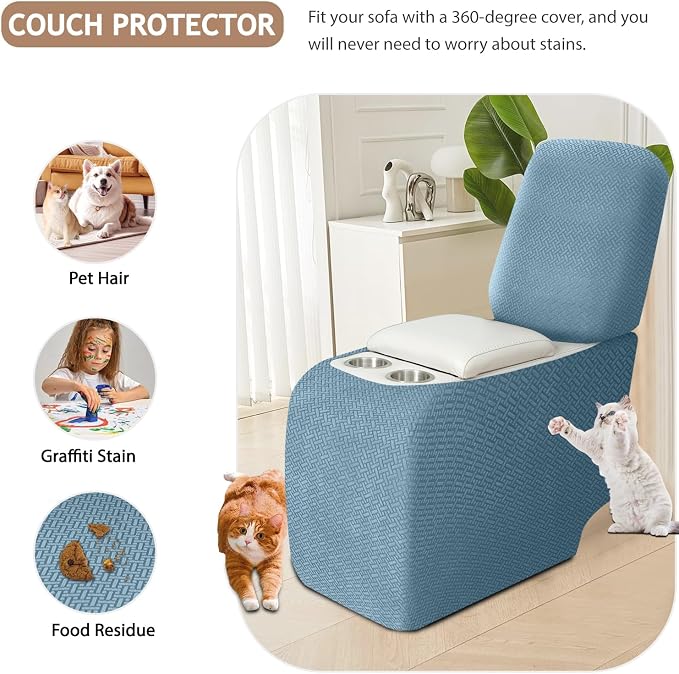 ALIECOM Recliner Sectional Couch Covers L Shape Stretch Corner Reclining - Image 5