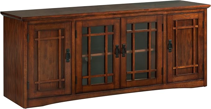 Leick Home 82360 Solid Wood Mission Oak Four Door TV Stand by LeickFurniture