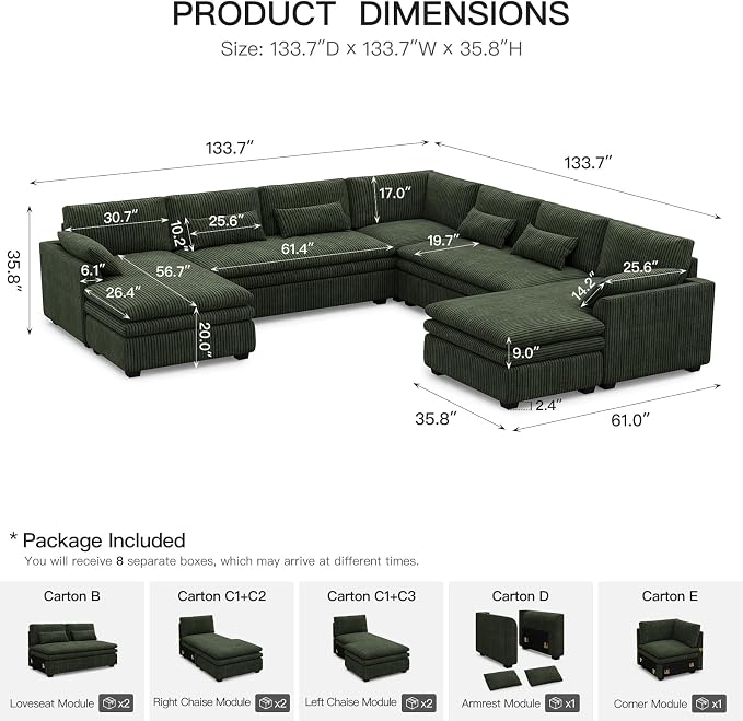 Belffin Large Modular Sectional Sofa - Image 2