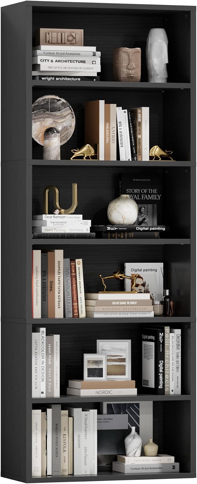 Furniwell 71" Tall Bookcase Bookshelves, 6 Tier Floor Standing Bookcases Open by WellFurnitureHomeLifeWell