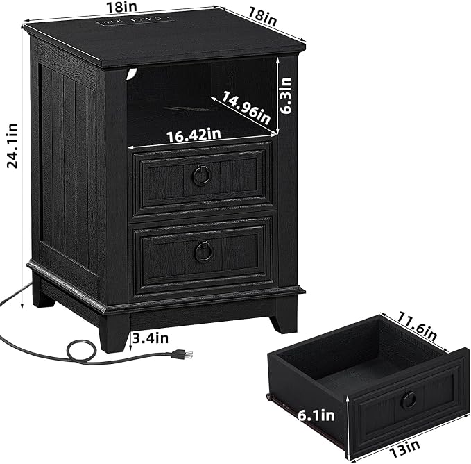 Joaxswe 18" Night Stands Set of 2 - Image 3