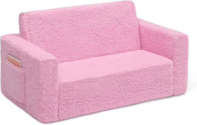 Delta Children Cozee Flip-Out Sherpa 2-in-1 Convertible Sofa to Lounger - Image 7