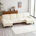 Karl home 111" Sectional Sofa U-Shaped 4-Seat Couch by Karlhome