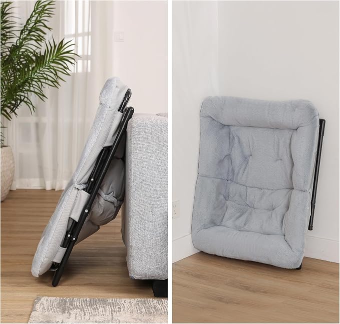Comfy Saucer Chair for Adults, Soft Faux Fur Bedroom Chair - Image 8
