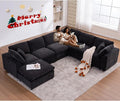 Oversized Modular Sectional Sofa Couch, Large 7 Seater Corner Sofa Modern U by VEPXXP