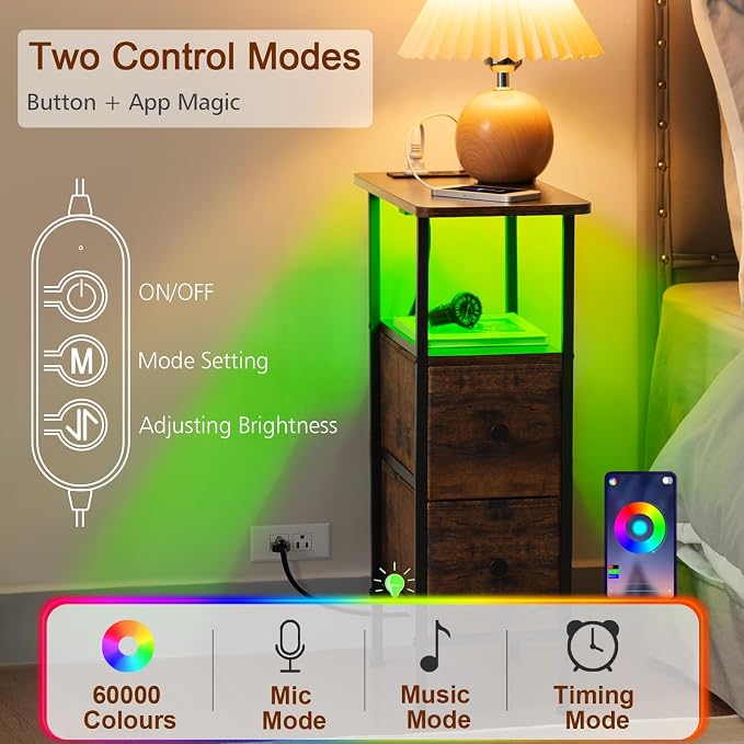 LOAKEKEL Narrow Nightstand - Image 6