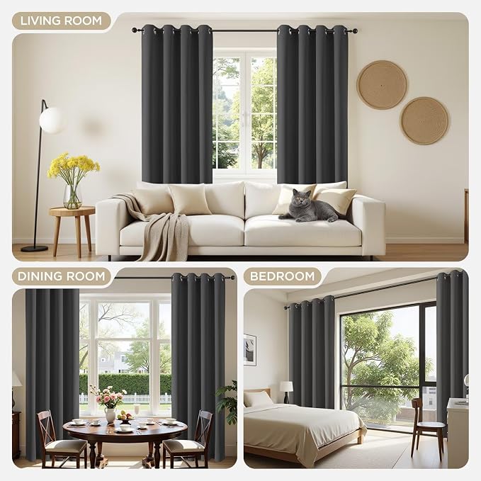 Joydeco Blackout Curtains 63 Inch Length 2 Panels Set, Thermal Insulated Long - Image 4