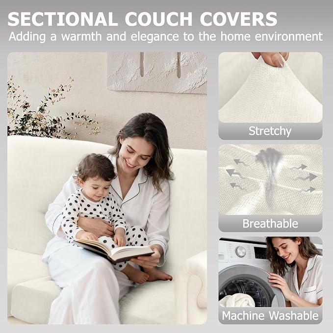 Arfntevss Velvet Corner Sectional Couch Covers Slipcovers L Shape Couch Cushion - Image 2