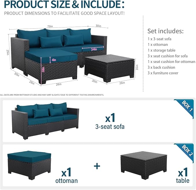 Rattaner Wicker Patio Furniture Set - Image 4