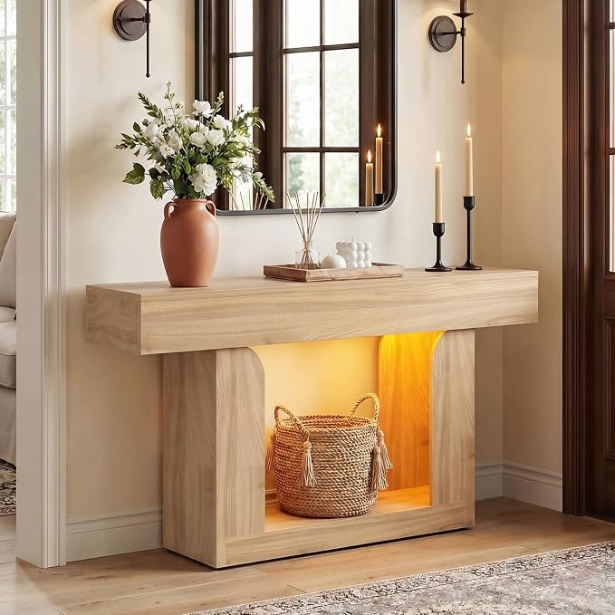 Homieasy Console Table, Farmhouse Wooden Sofa Table Behind Couch, Narrow - Image 3