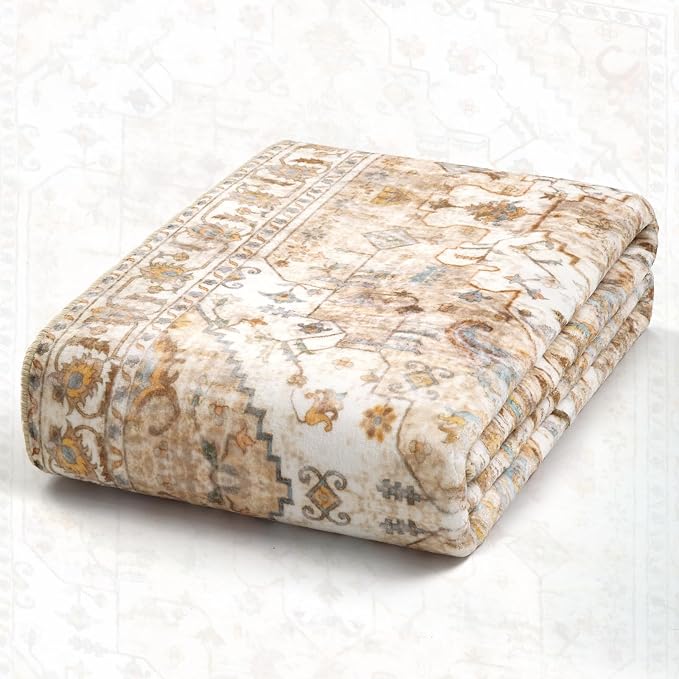 SERISSA Boho Area Rug 5x7 Peach Cream, Washable Large Rugs - Image 8