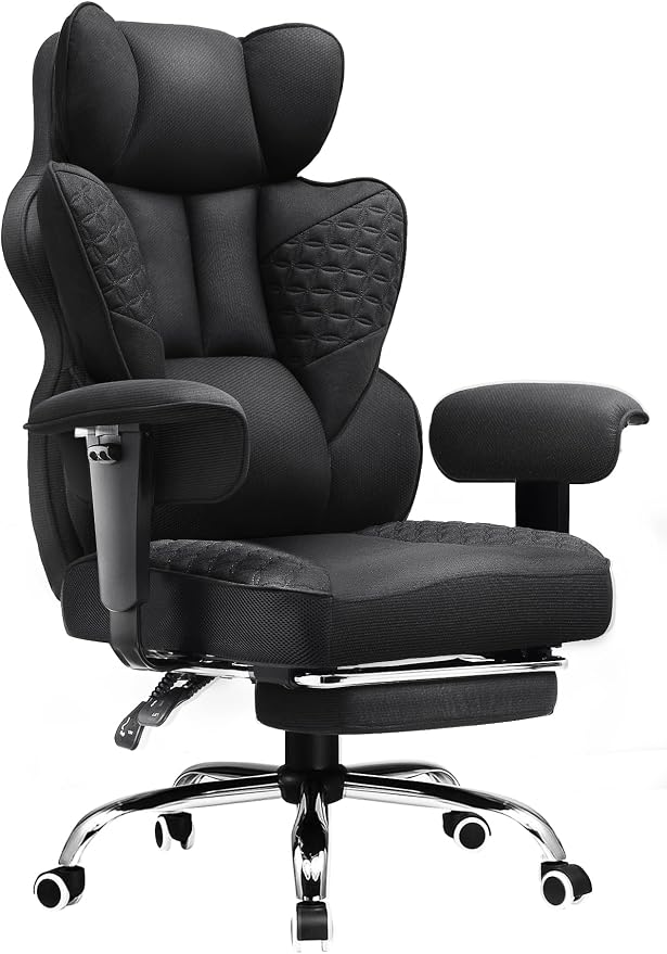 COMHOMA Big and Tall Office Chair Heavy Duty Wide Ergonomic Fabric Deluxe by ComHoma