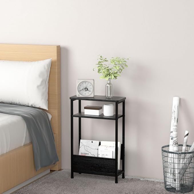 THUMEYE 7.1" Narrow Side Table for Small Spaces, 3 Tier Small End Table - Image 4