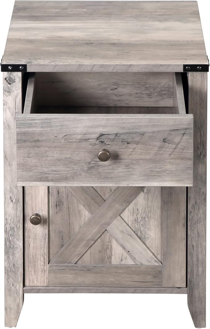 Betterhood Barnwood Rustic Farmhouse Nightstand, Side Table - Image 7