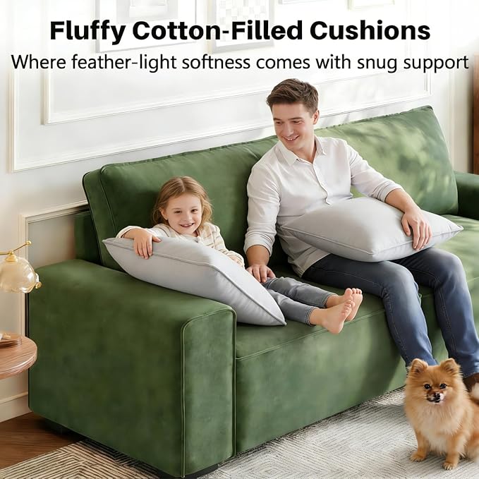Vesgantti 85'' Chenille Couch for Living Room, 3 Seater Comfy Sofa - Image 6