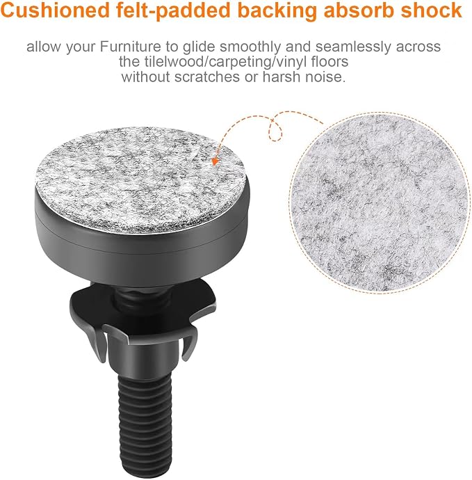 NANMOTUE Leveling Feet Adjustable Furniture Feet, 3/8'' UNC Thread Furniture - Image 3
