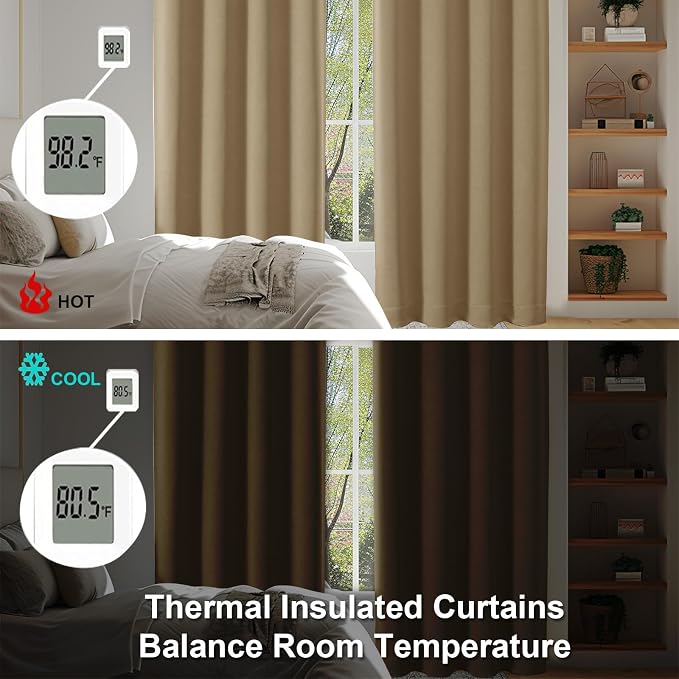 Simplebrand Taupe Blackout Curtains - Image 6