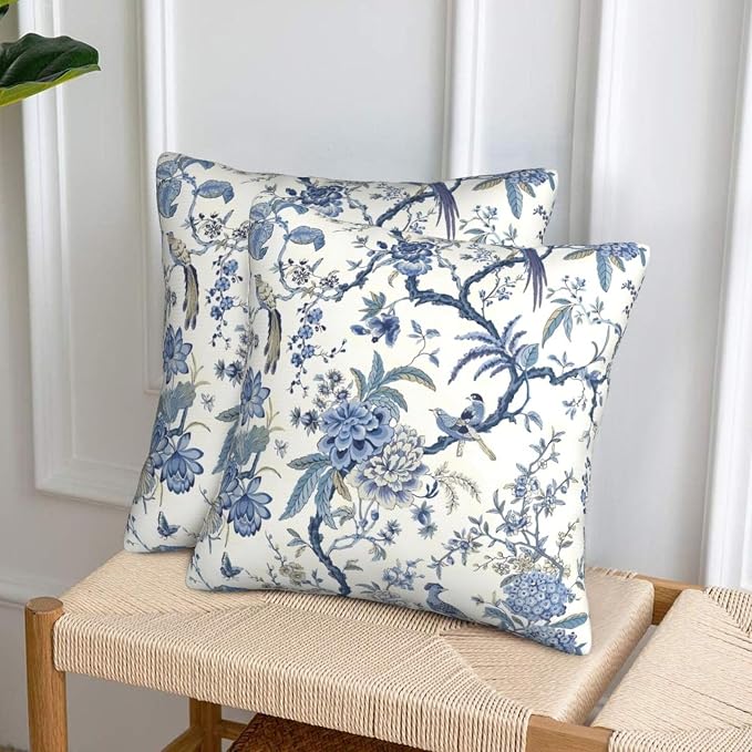 Chinoiserie Blue and White Pillow Covers 20x20 in Set of 2 - Image 7