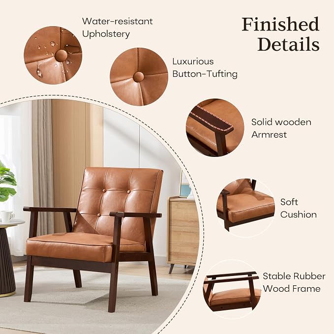 Bonzy Home Mid Century Modern Accent Chair Set of 2 - Image 5