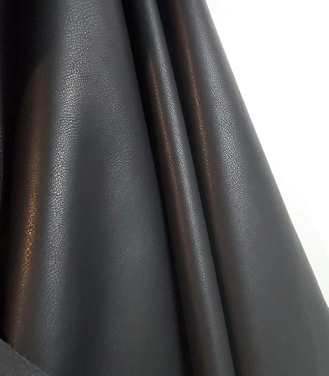 Black Thin Stretch Faux PU Leather by The Yard 108 x 54 inch Synthetic Fabric - Image 3