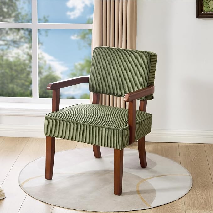 FAGAGA Corduroy Accent Chair, Mid Century Modern Armchairs - Image 4