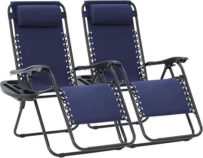 JEAREY Zero Gravity Lounge Chairs Set of 2, Breathable Steel Mesh Lounge Chairs by JEAREYOutdoorsCollection