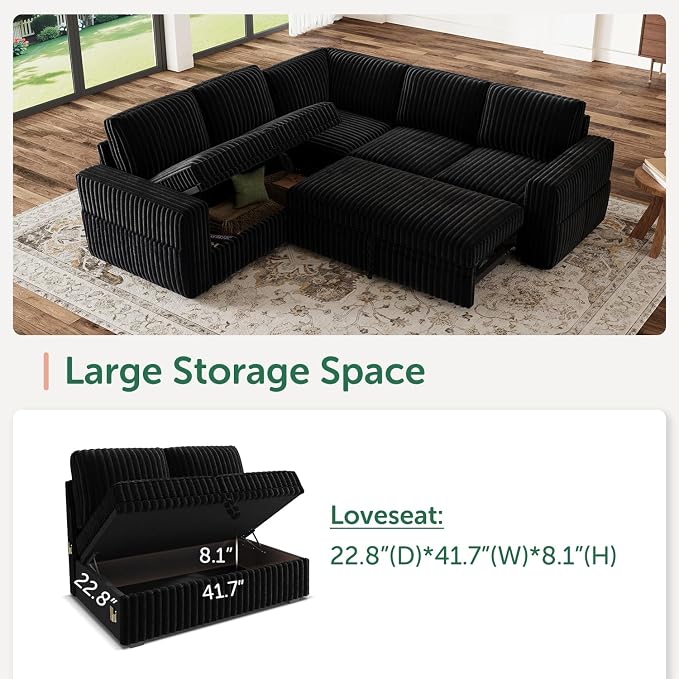 HONBAY Modular Sectional Sleeper Sofa - Image 3