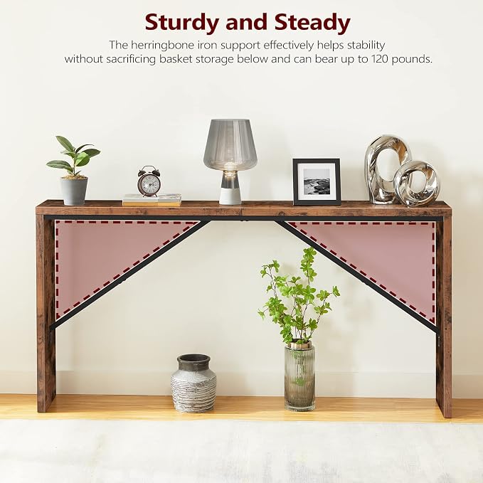 MAHANCRIS Console Table, 62.2" Long Sofa Table Behind Couch, Narrow Entryway - Image 4