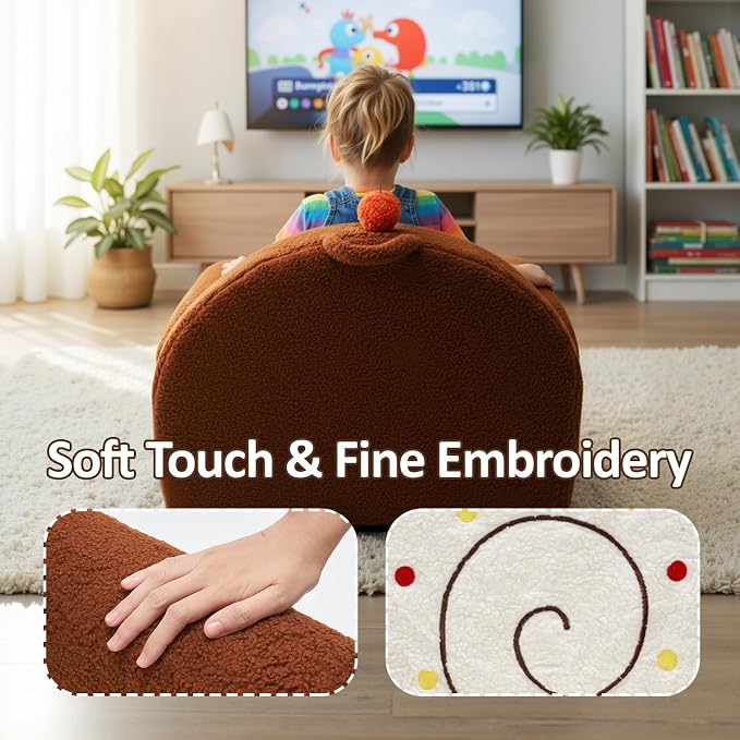 OUOZZZ Toddler Chair for Ages 1–6, Soft Sherpa Kids Sofa - Image 5