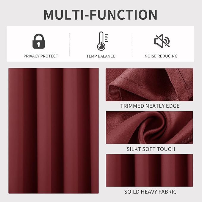 Joydeco Blackout Curtains 95 Inch Length 2 Panels Set, Thermal Insulated Long - Image 4