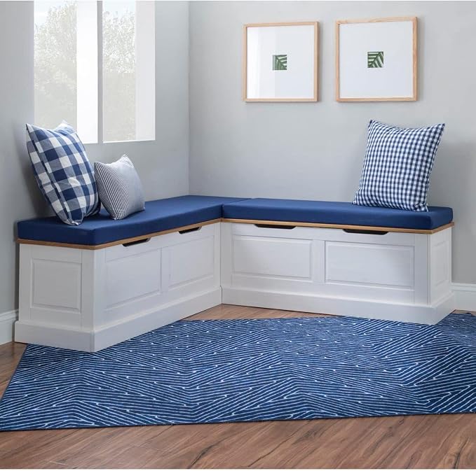 HomeStock Sophisticated Simplicity Backless Corner Nook Set Two Tone - Image 4