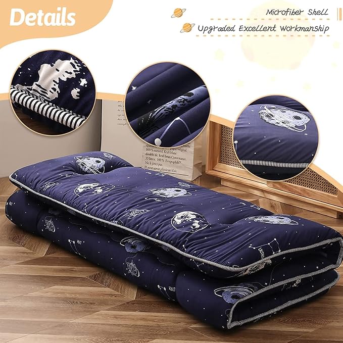 MAXYOYO Navy Space Adventure Japanese Floor Futon Mattress, Thicken Tatami Mat - Image 4