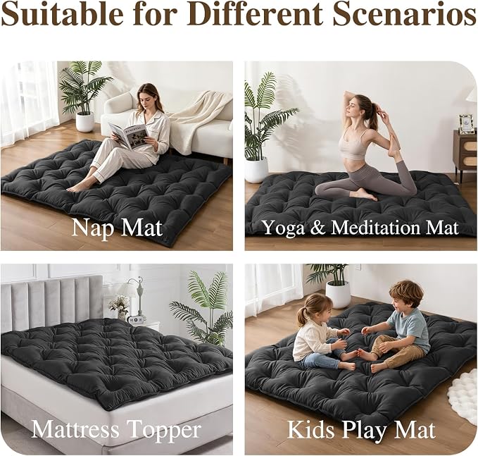 SHOUREN Japanese Futon Mattress Floor Mattress 3" Tatami Mat, Shredded Memory - Image 4