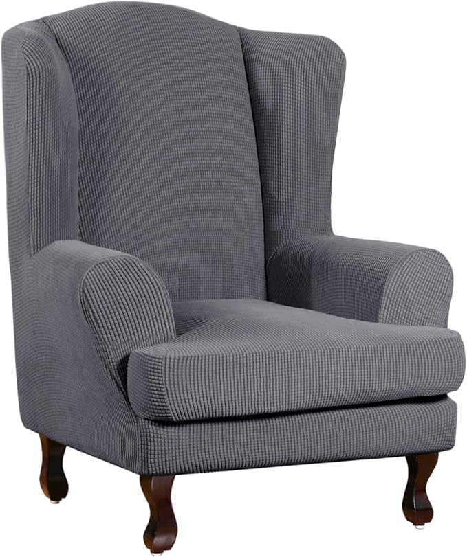 Turquoize Wingback Chair Covers 2 Piece Wing Chair Slipcover Stretch Slipcovers by Turquoize