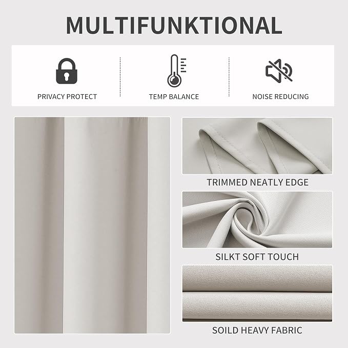 Joydeco Blackout Curtains 90 Inch Length 2 Panels Set, Thermal Insulated Long - Image 3